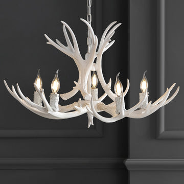Eldora Adjustable Resin Antler LED Chandelier - JONATHAN Y